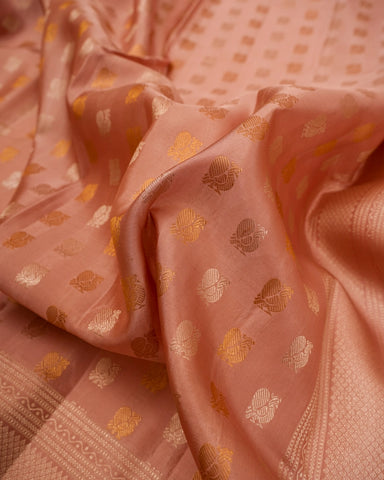 Onion pink kanjivaram silk saree