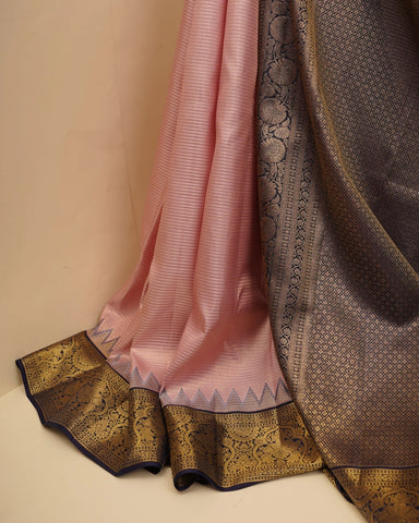 Peach kanjivaram silk saree