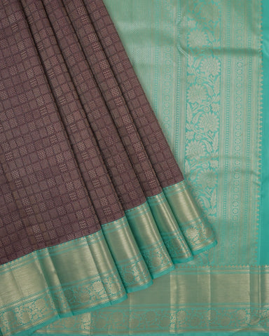 Navy blue kanjivaram silk saree