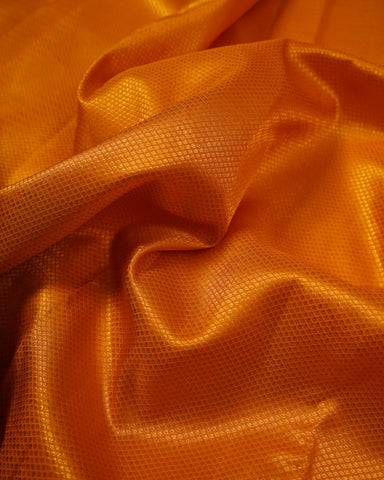 Orange yellow kanjivaram silk saree