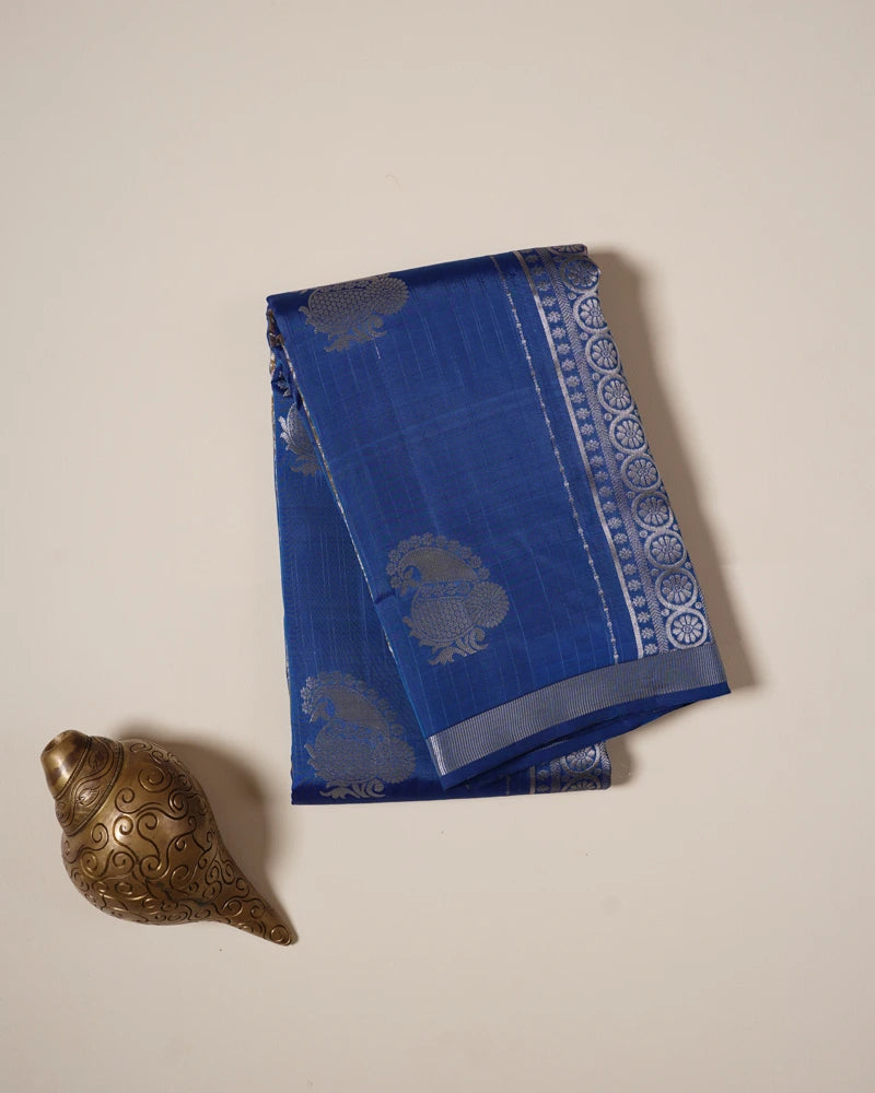 Royal blue Mysore silk saree