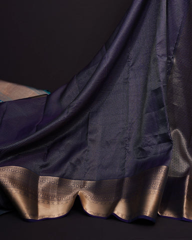 Blue kanjivaram silk saree