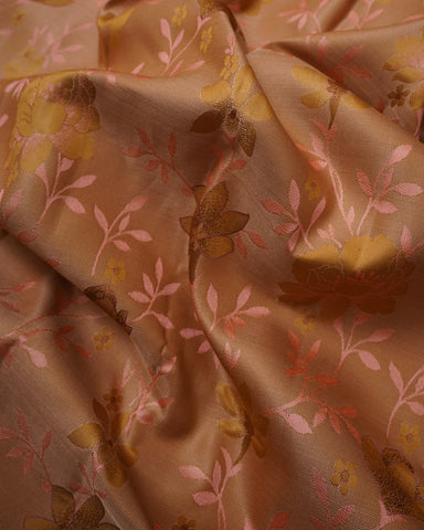 Light brown kanjivaram silk saree