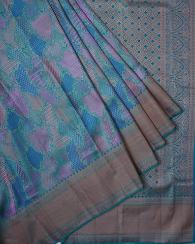 Blue kanjivaram silk saree