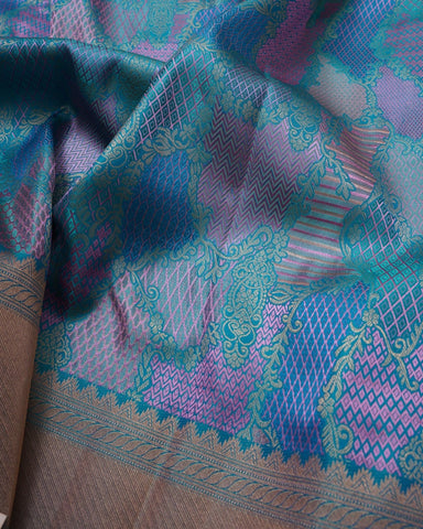 Blue kanjivaram silk saree