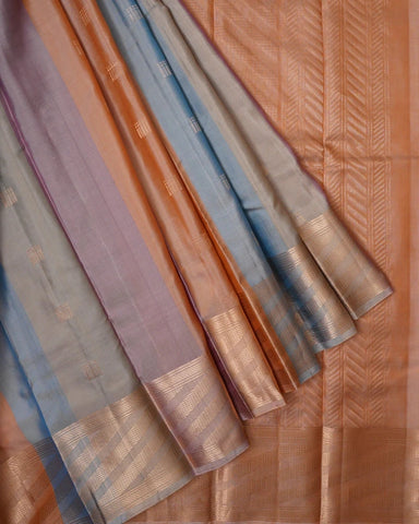 Multi colour kanjivaram silk saree