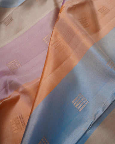 Multi colour kanjivaram silk saree