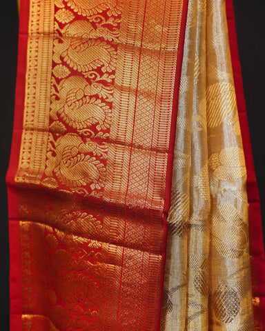 Elegant Gold Tissue Kanjivaram Silk Saree