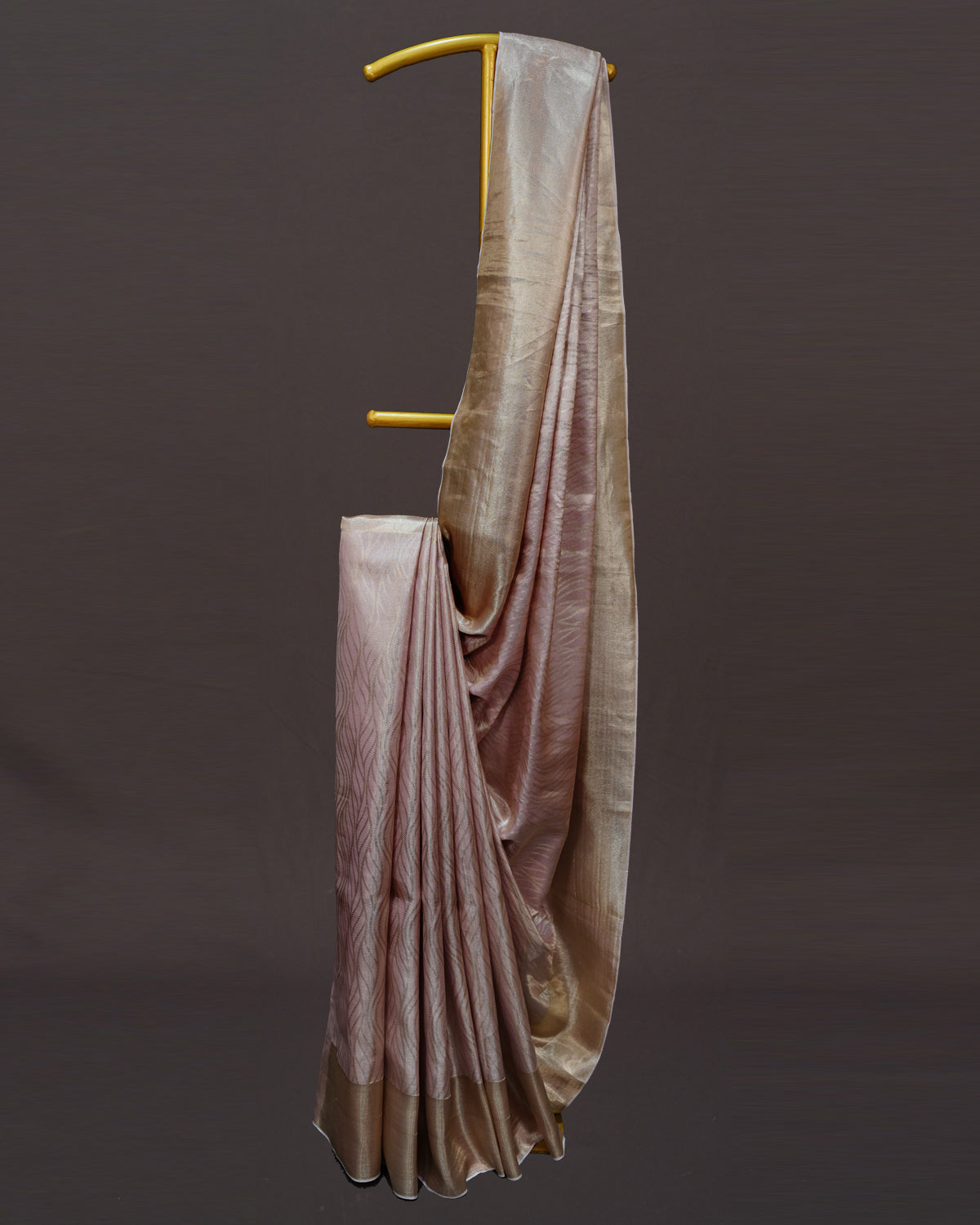 Radiant Rose Gold Elegance – Geometric Grace in Kanjivaram