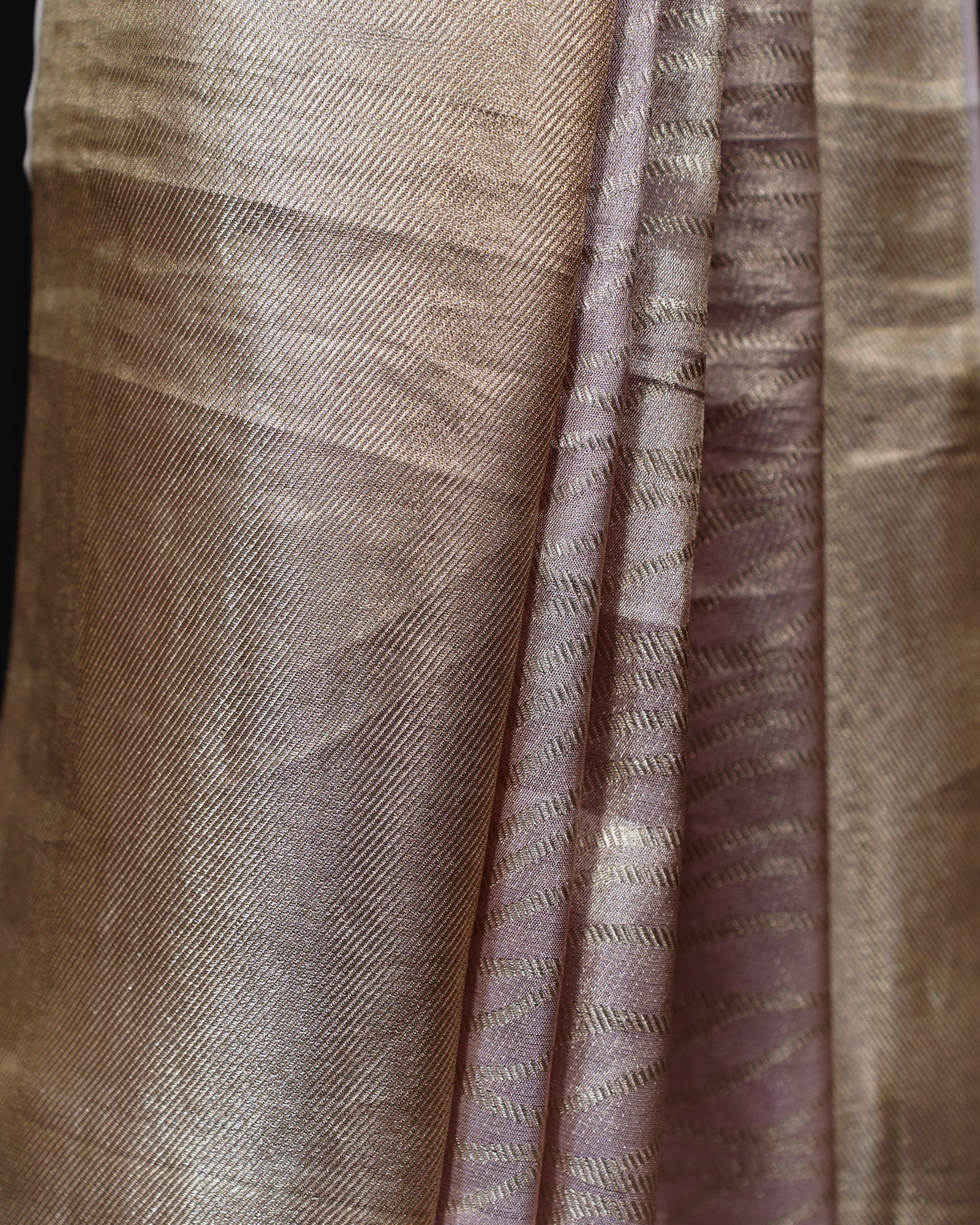Radiant Rose Gold Elegance – Geometric Grace in Kanjivaram