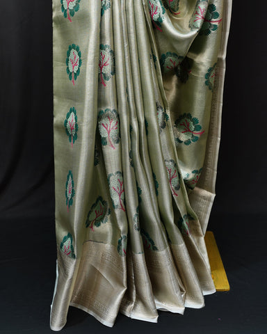 Elegant Light Green Twill Weave Kanjivaram