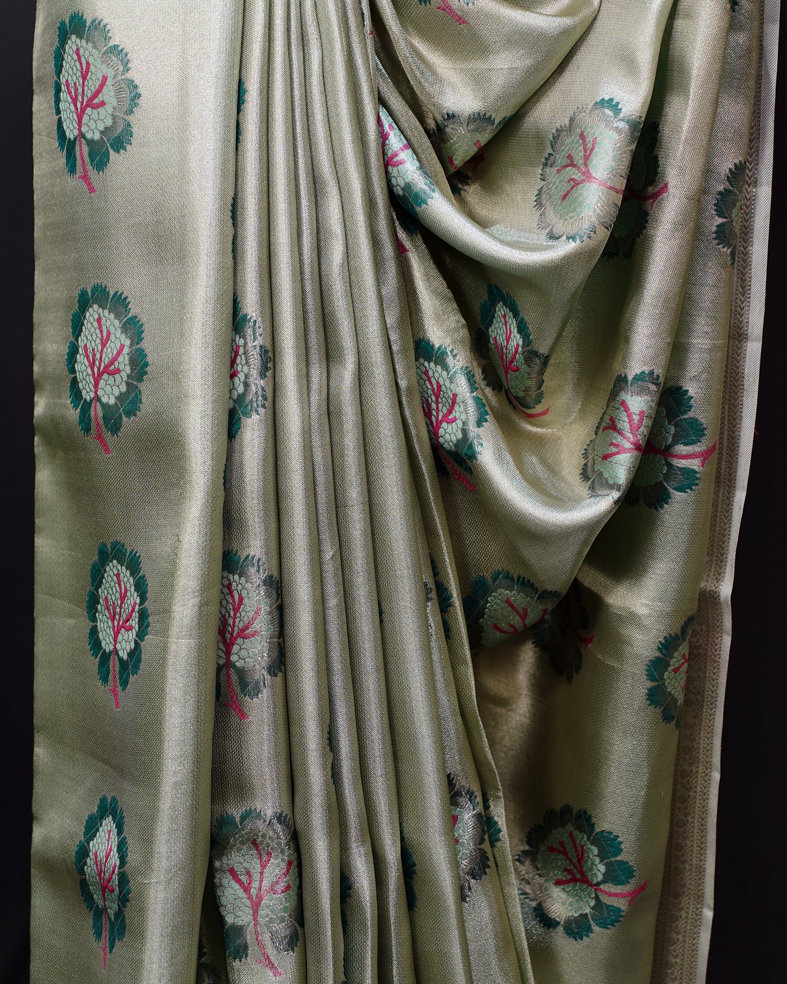 Elegant Light Green Twill Weave Kanjivaram