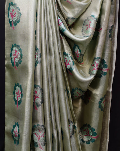 Elegant Light Green Twill Weave Kanjivaram