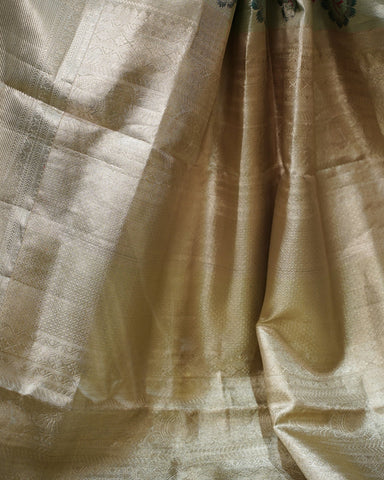 Elegant Light Green Twill Weave Kanjivaram