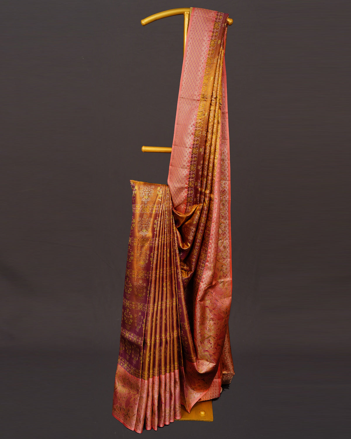 Bright Gold Kanjivaram Silk Saree