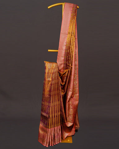Bright Gold Kanjivaram Silk Saree