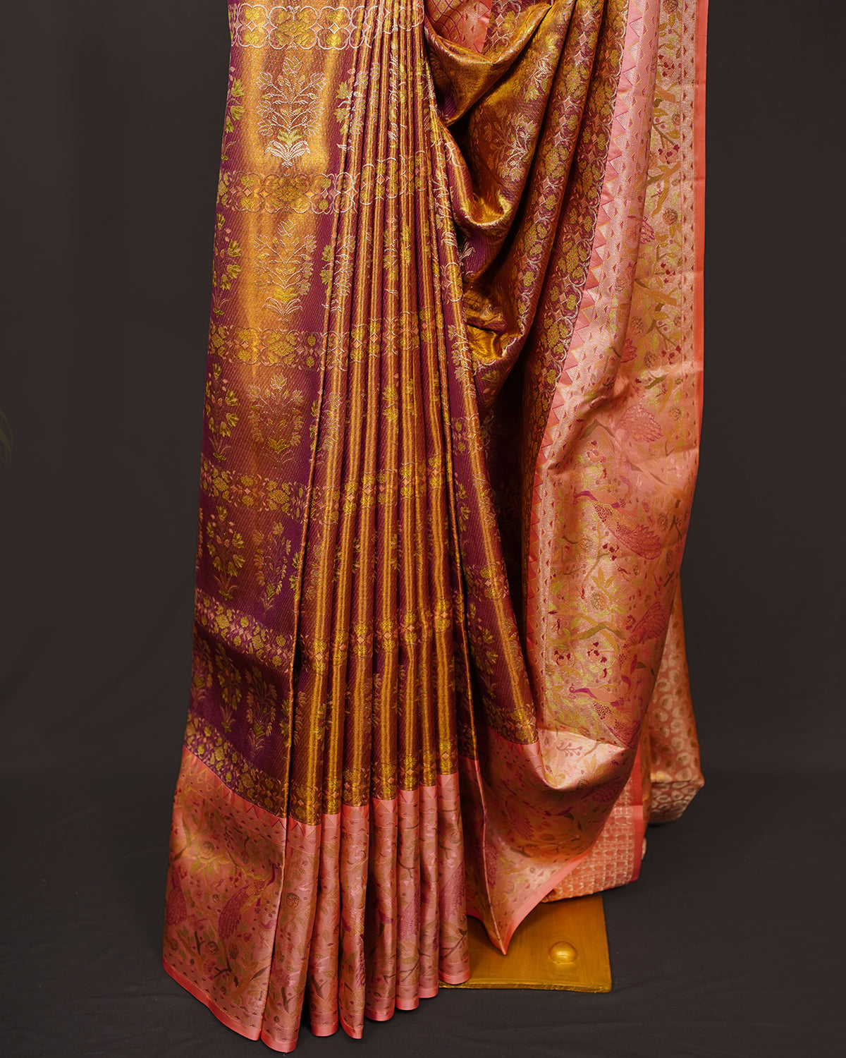 Bright Gold Kanjivaram Silk Saree