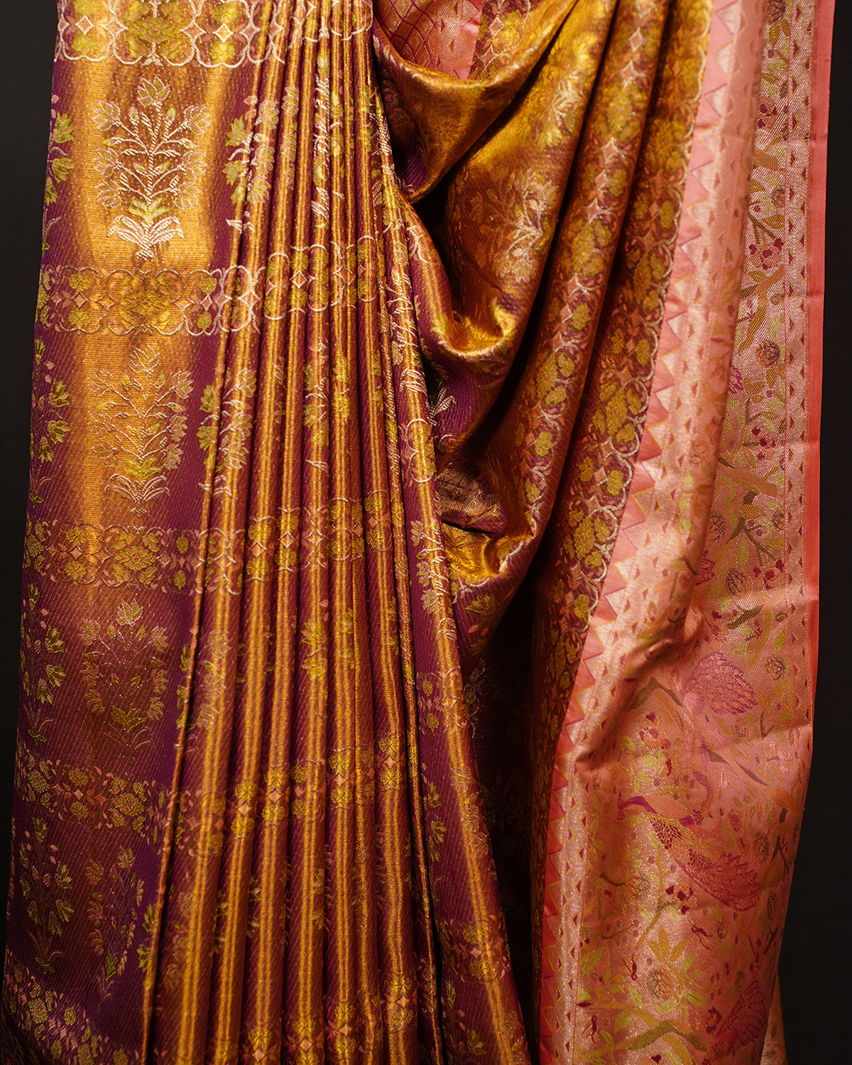 Bright Gold Kanjivaram Silk Saree