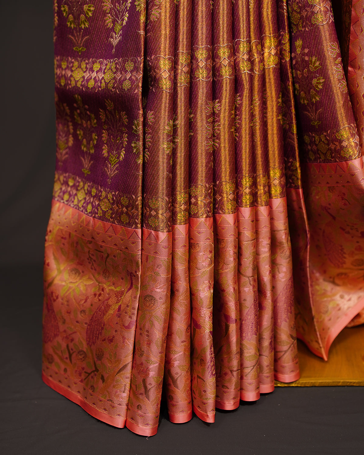 Bright Gold Kanjivaram Silk Saree
