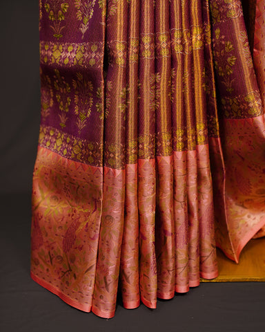 Bright Gold Kanjivaram Silk Saree