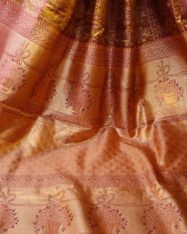 Bright Gold Kanjivaram Silk Saree