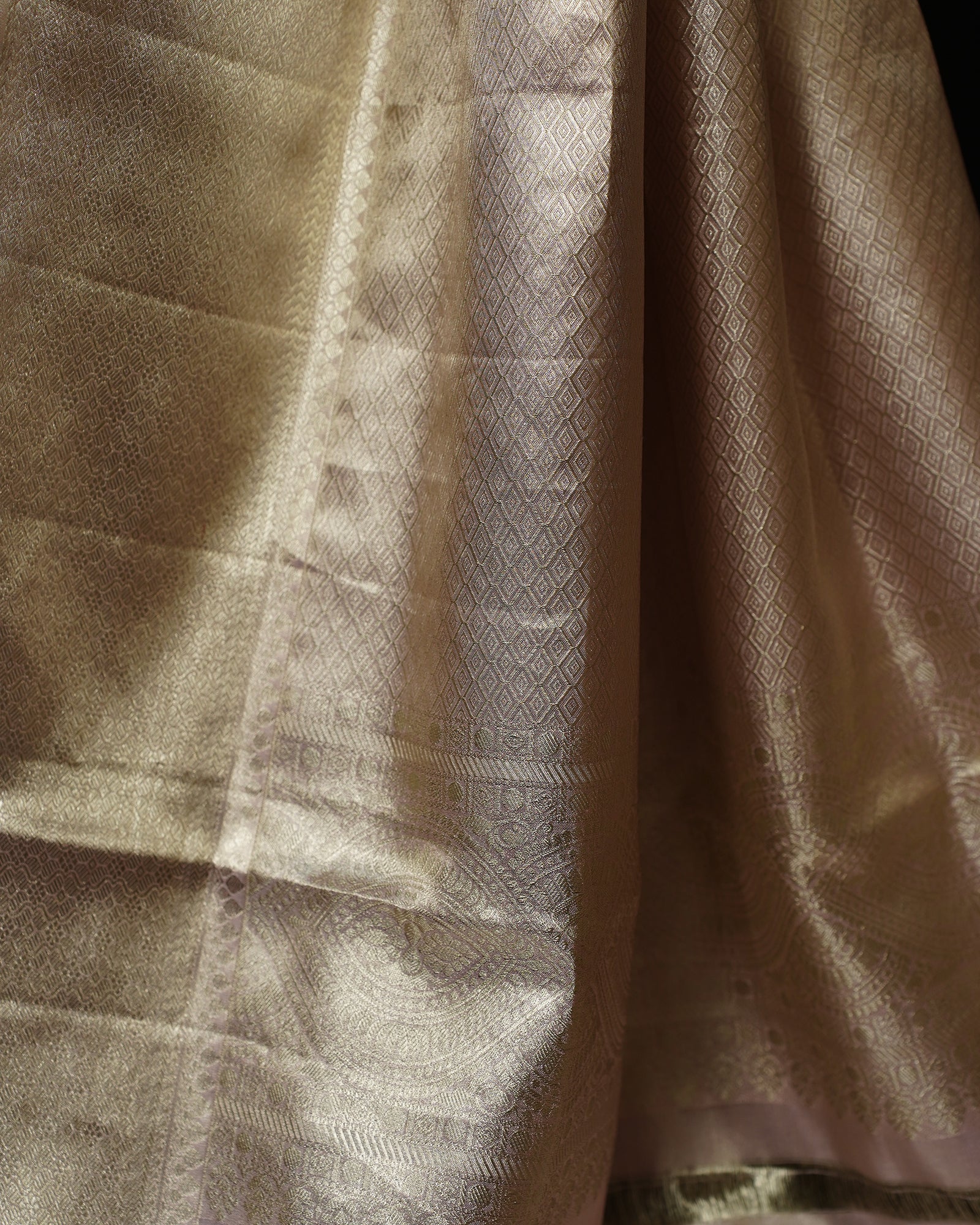 Graceful Blue Tissue Kanjivaram Saree with Golden Elegance