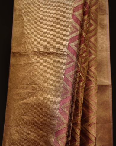 Elegant Pink Tissue Kanjivaram Silk Saree with Leheriya Weaving