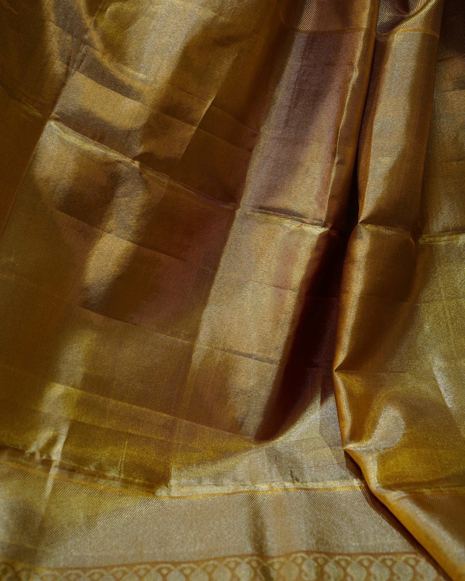 Classic Gold Kanjivaram Silk Saree with Circle Weaving