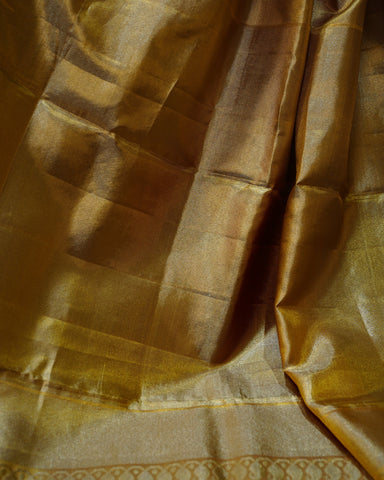 Classic Gold Kanjivaram Silk Saree with Circle Weaving