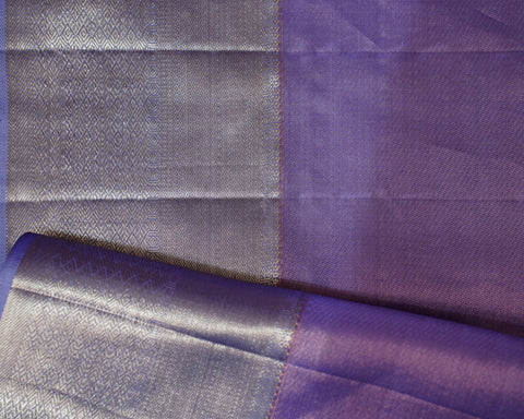 Graceful Pink Kanjivaram Silk Saree with Contrast Blue Elegance