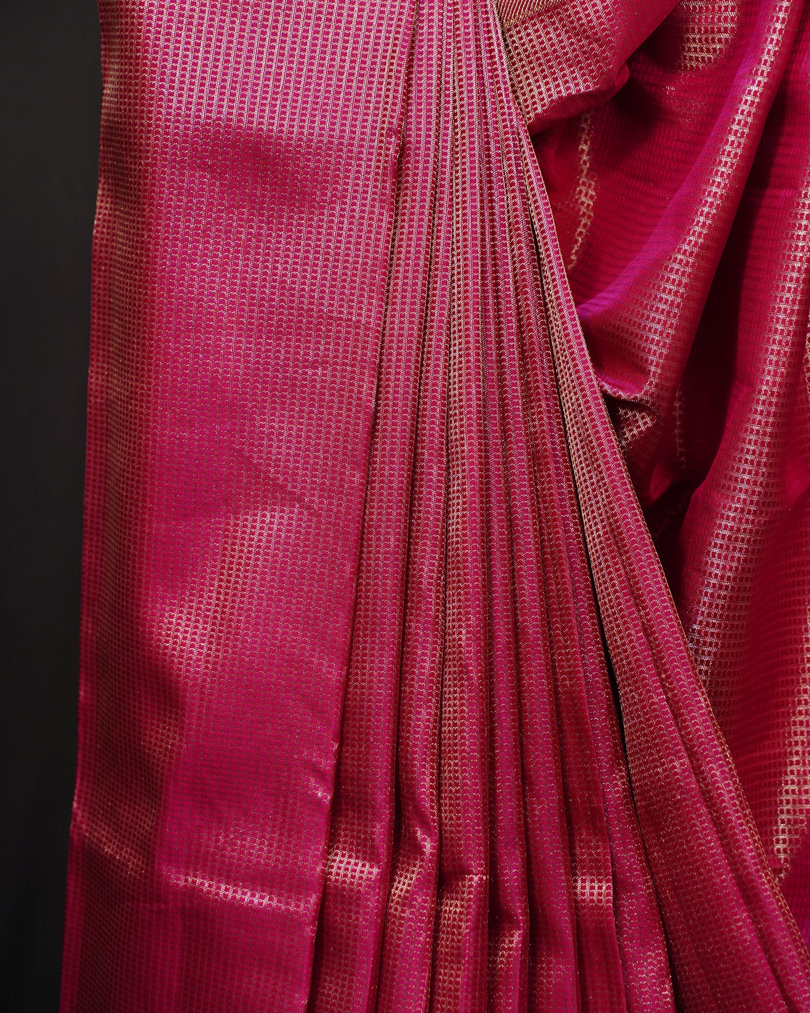 Majestic Magenta Pink Kanjivaram Silk Saree with Brocade Elegance