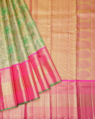 The gold tissue Kanjivaram saree