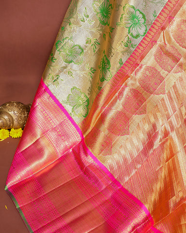 The gold tissue Kanjivaram saree