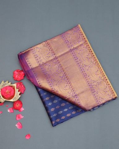 Blue kanjivaram silk saree