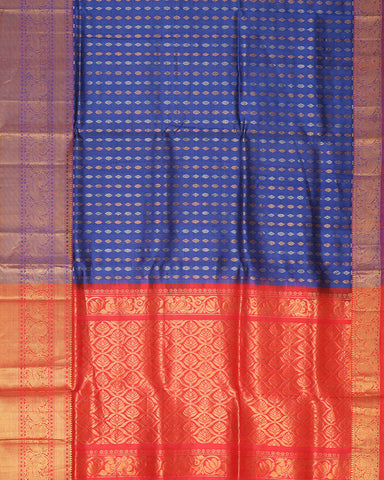 Blue kanjivaram silk saree