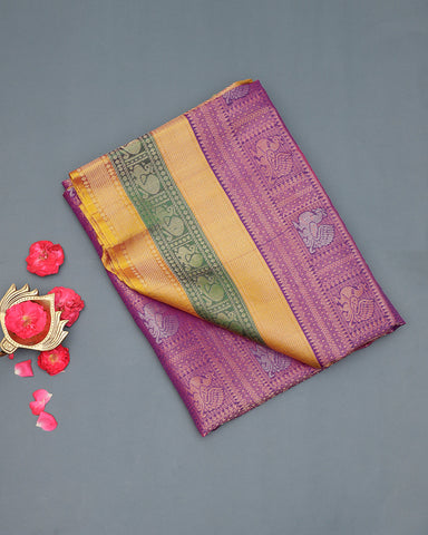 Purple kanjivaram silk saree