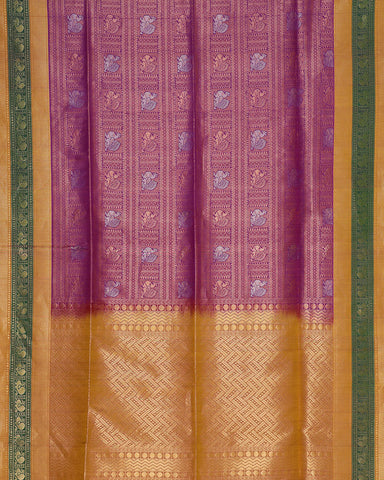 Purple kanjivaram silk saree