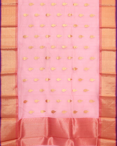 Flamingo Pink Chanderi Silk Saree