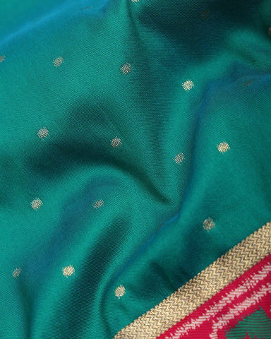 Aqua Blue Banarasi Silk Saree