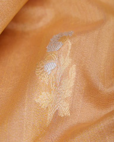 Honey Beige Kora Banarasi Silk Saree