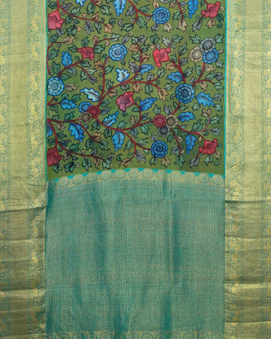 Green Kalamkari Silk Saree